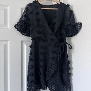 Elegant Black Wrap Dress